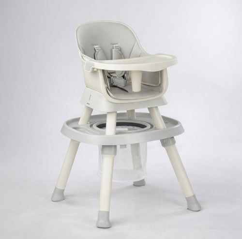 Yummy 12-in-1 Kinderstoel Crème – Multifunctioneel met Speelblad & Werktafel