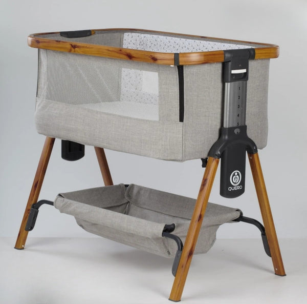 Losa Co-Sleeper Babybed Grijs – Opvouwbaar, Schommelbaar, Verrijdbaar met Wielen, Vastzetbaar, Inclusief Draagtas (0-20 kg)