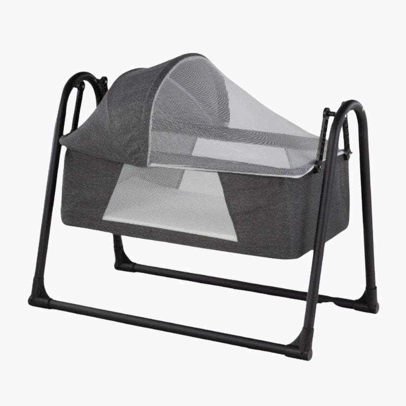 Viona Co-Sleeper Babybed Zwart – Schommelwieg met Klamboe, Lichtgewicht, Eenvoudige Montage, 40x80 cm