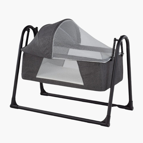 Viona Co-Sleeper Babybed Zwart – Schommelwieg met Klamboe, Lichtgewicht, Eenvoudige Montage, 40x80 cm