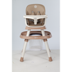 Yummy 12-in-1 Kinderstoel Beige/Camel – Multifunctioneel met Speelblad & Werktafel