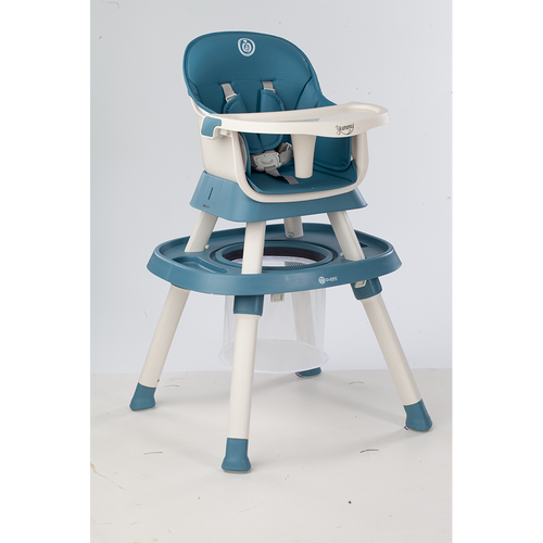 Yummy 12-in-1 Kinderstoel Blauw – Multifunctioneel met Speelblad & Werktafel