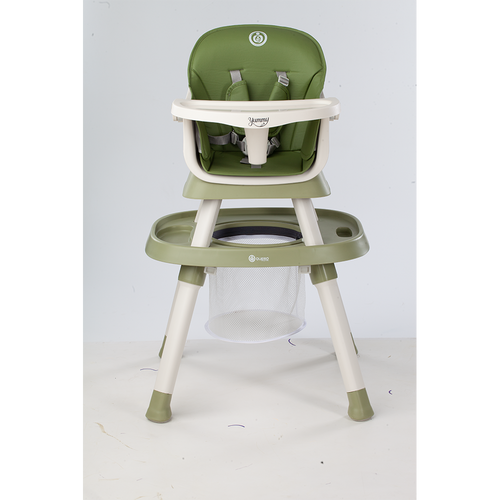 Yummy 12-in-1 High Chair Olive Green – Multifunctional with Play Tray & Work Table