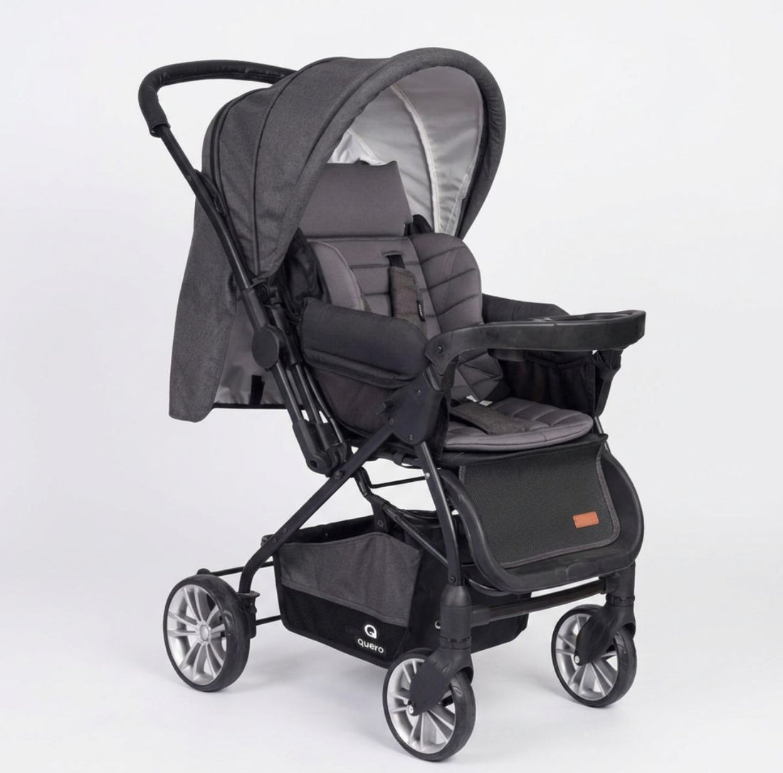 Omkeerbare Kinderwagen – Inklapbaar & Lichtgewicht – Verstelbare Rugleuning – Zwart – 0-36 kg