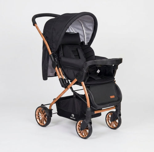 Omkeerbare Kinderwagen – Inklapbaar & Lichtgewicht – Verstelbare Rugleuning – Zwarte Koffie – 0-36 kg